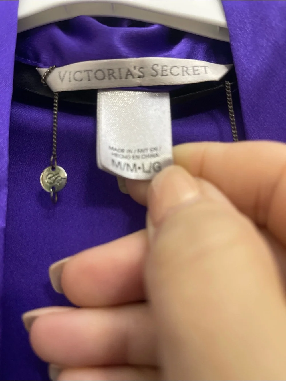 Victoria's Secret Purple Satin Short Kimono Robe M/L - No Belt